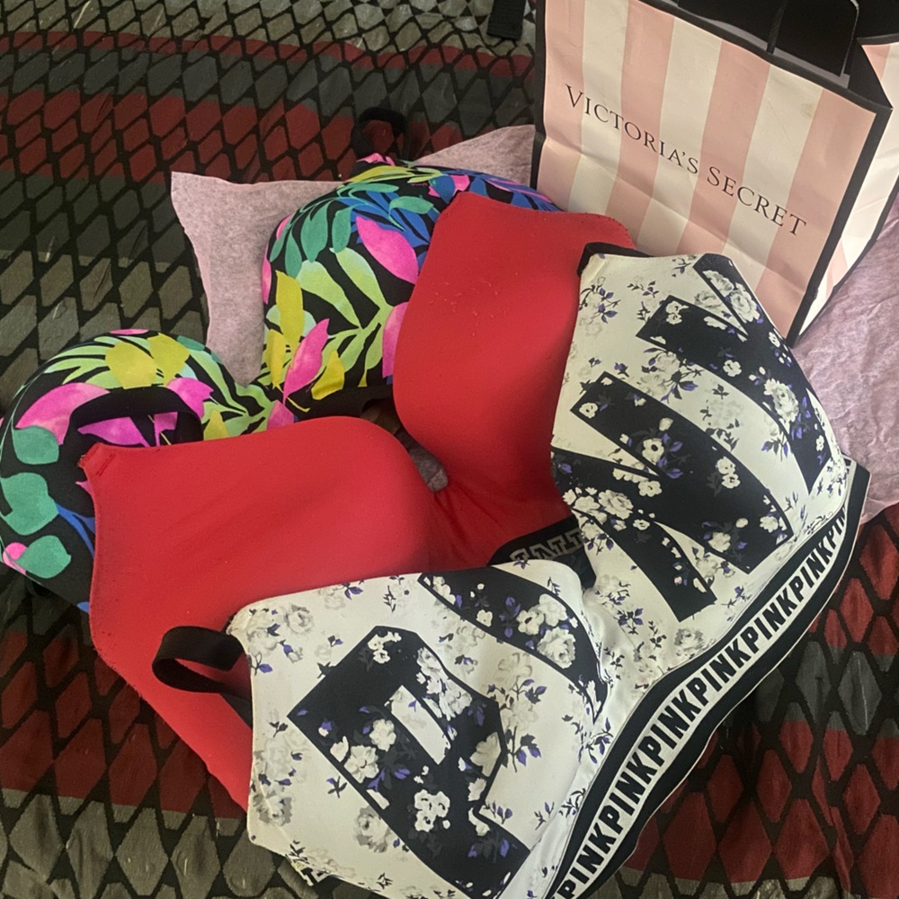 PINK Victoria's Secret set of 3 bralettes.